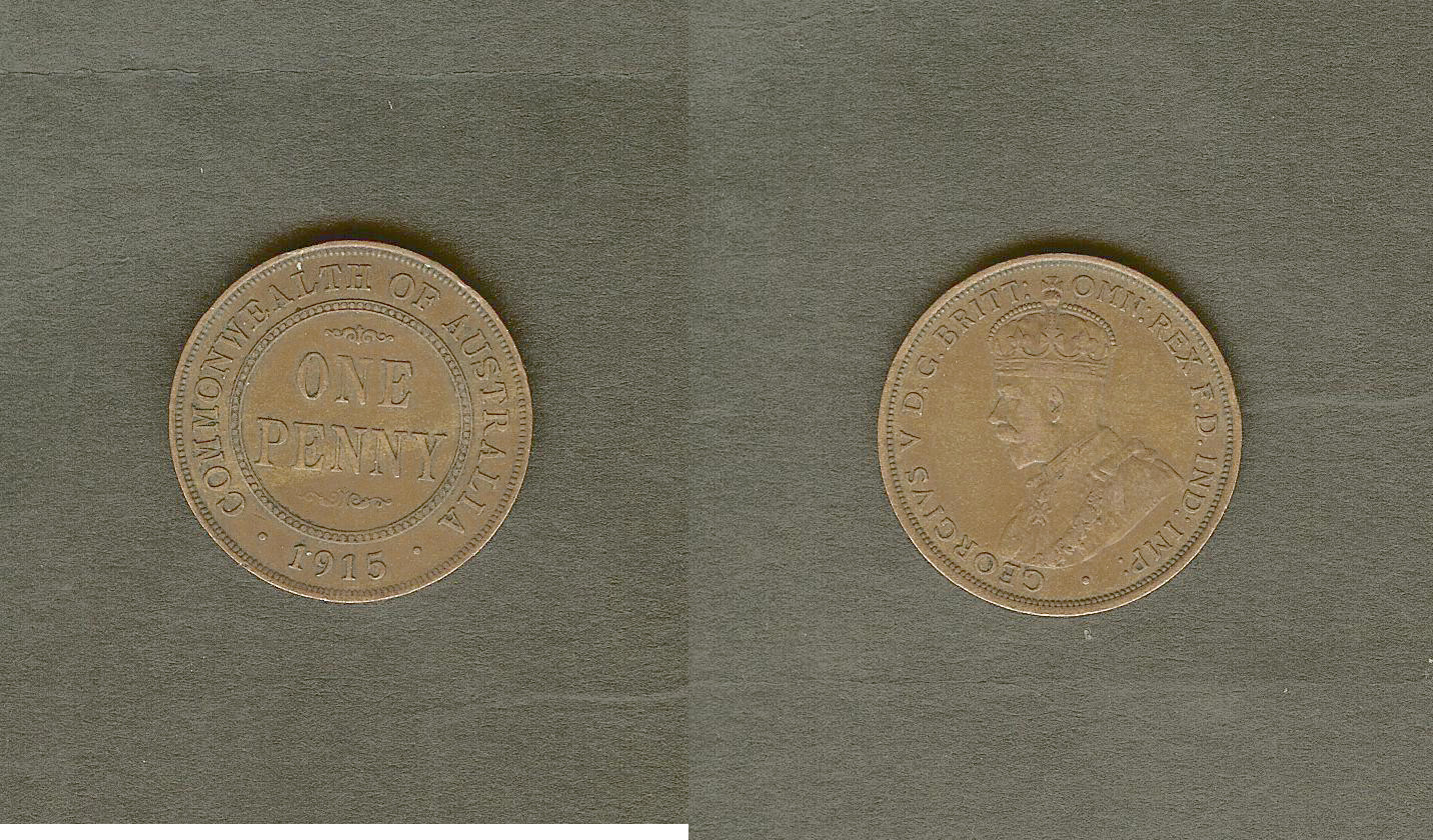 Australia penny 1915 aEF